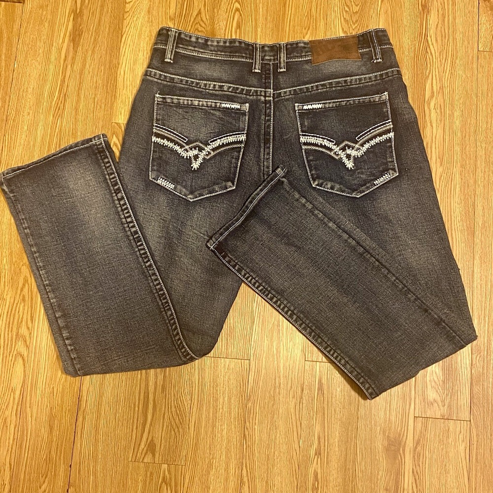 Blue Cult Denim Jeans Mens Tag 38 Dark Blue Designer Pockets Tapered‎ Straight J